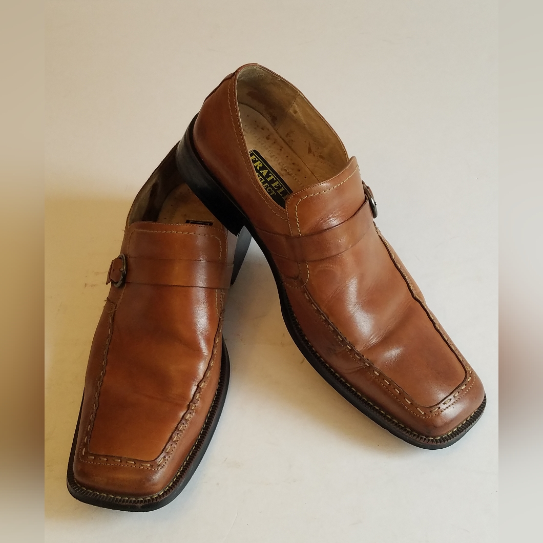 Fratelli | Shoes | Fratelli Select Mens Slip On Dress Shoes Leather Square  Toe Brown Size 2 | Poshmark